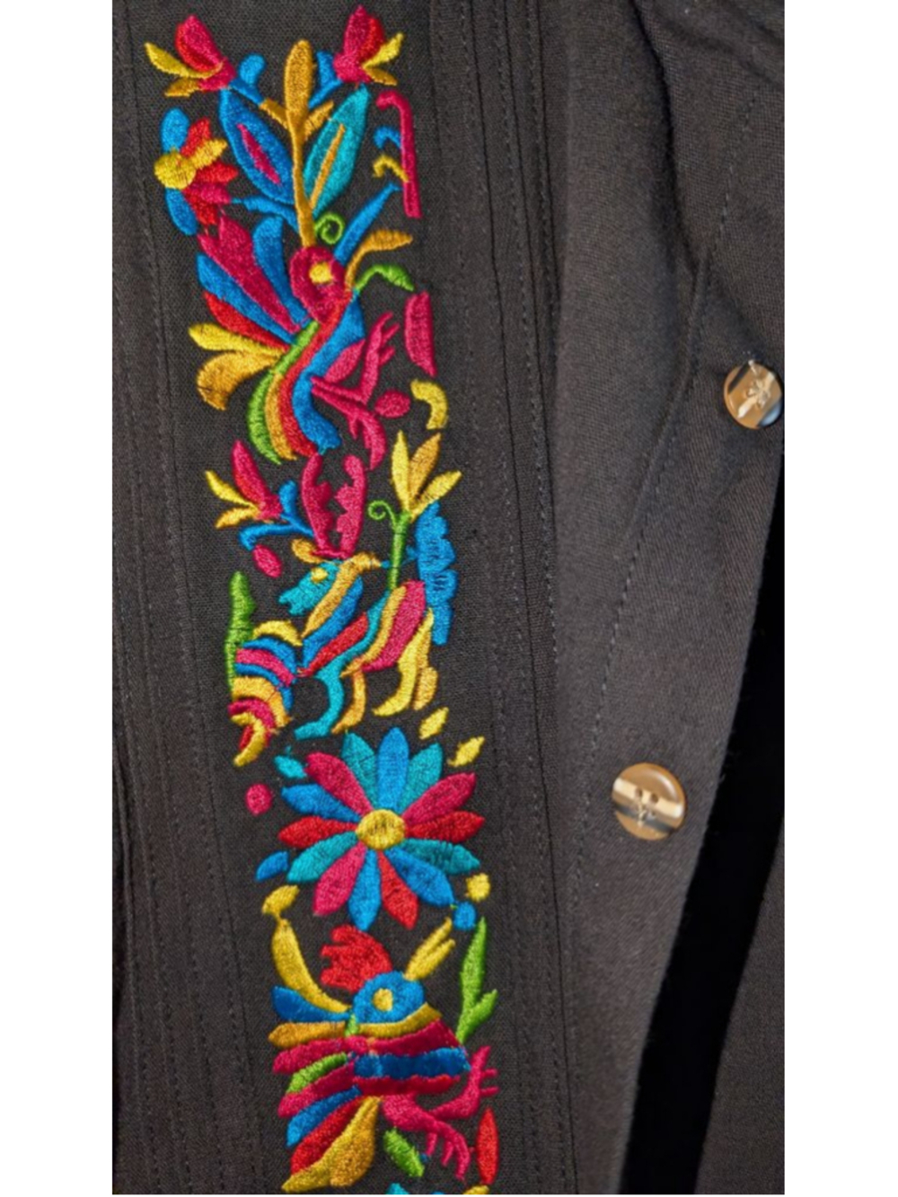 Black Guayabera Shirt Large - Picture 2 of 7